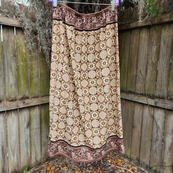 90s Y2K Earth tones scarf Skirt Size 12 - Picture 8 of 8